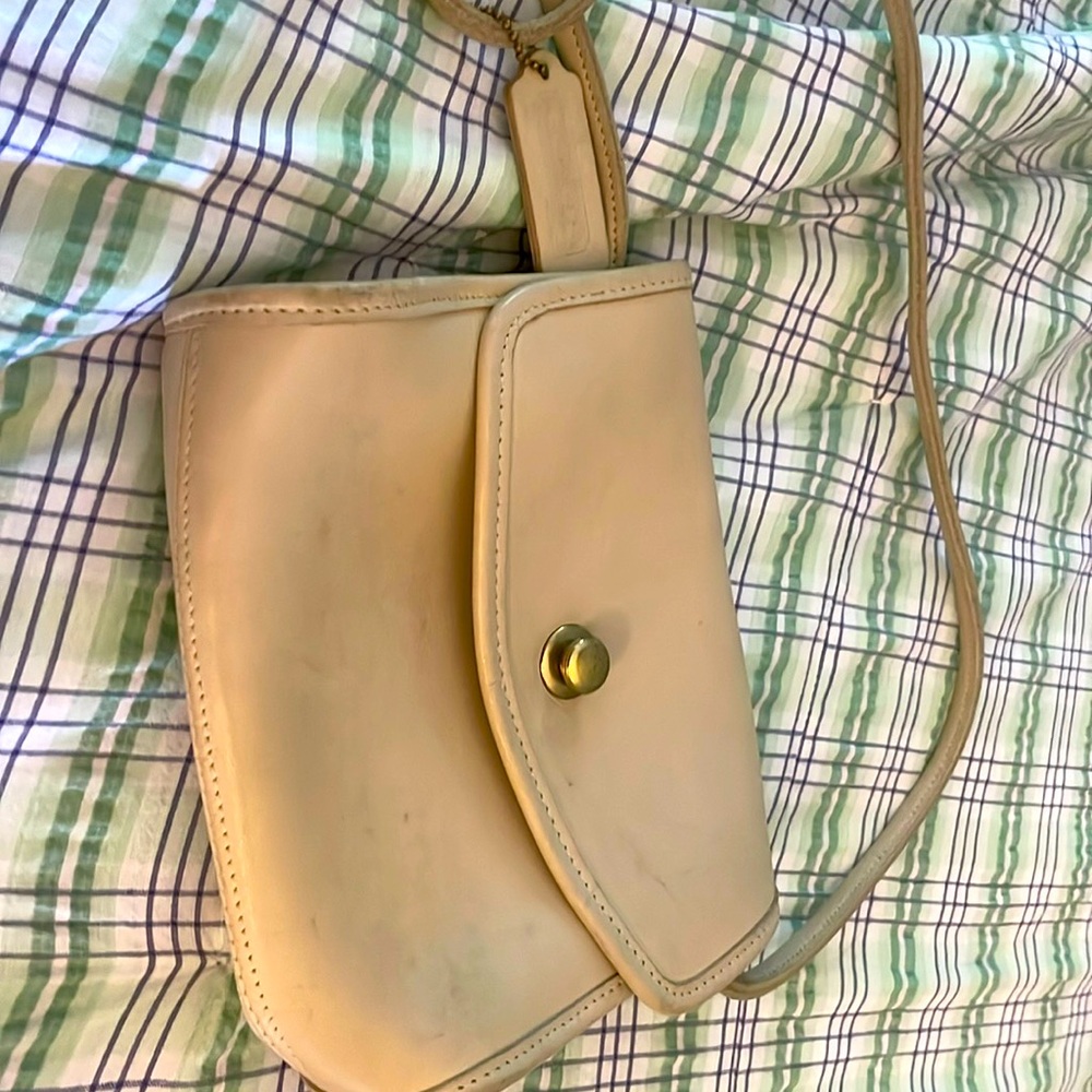 Cream coach purse